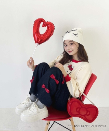 ハローキティ プチリボンニットCAP/MAJESTIC LEGON(マジェスティック