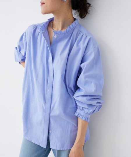 フリルカラーギャザーブラウス/le.coeur blanc(ルクールブラン