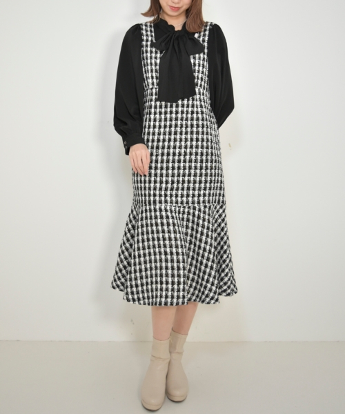 ツイードマーメイドワンピース/MAJESTIC LEGON(マジェスティックレゴン