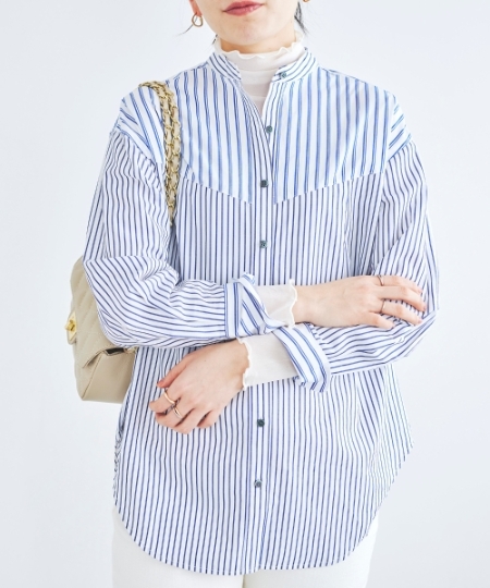 クレイジーパターンストライプシャツ/le.coeur blanc(ルクールブラン