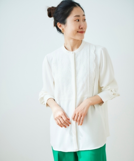 フロントレースブラウス/le.coeur blanc(ルクールブラン)｜ルクール