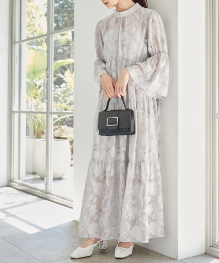 フラワープリントジャカードワンピース/MAJESTIC LEGON