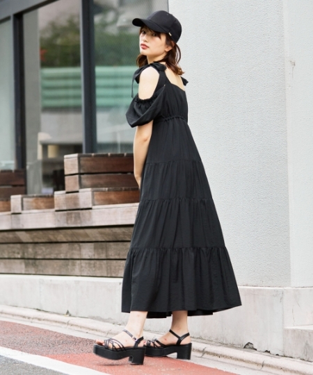 2way肩リボンティアードワンピース/MAJESTIC LEGON(マジェスティック