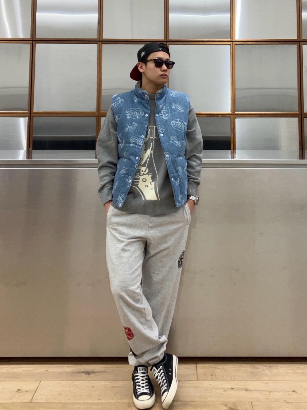 HYSTERICGLAMOUR OVAL WOMAN柄 デニム ダウンベストXL HYSTERIC