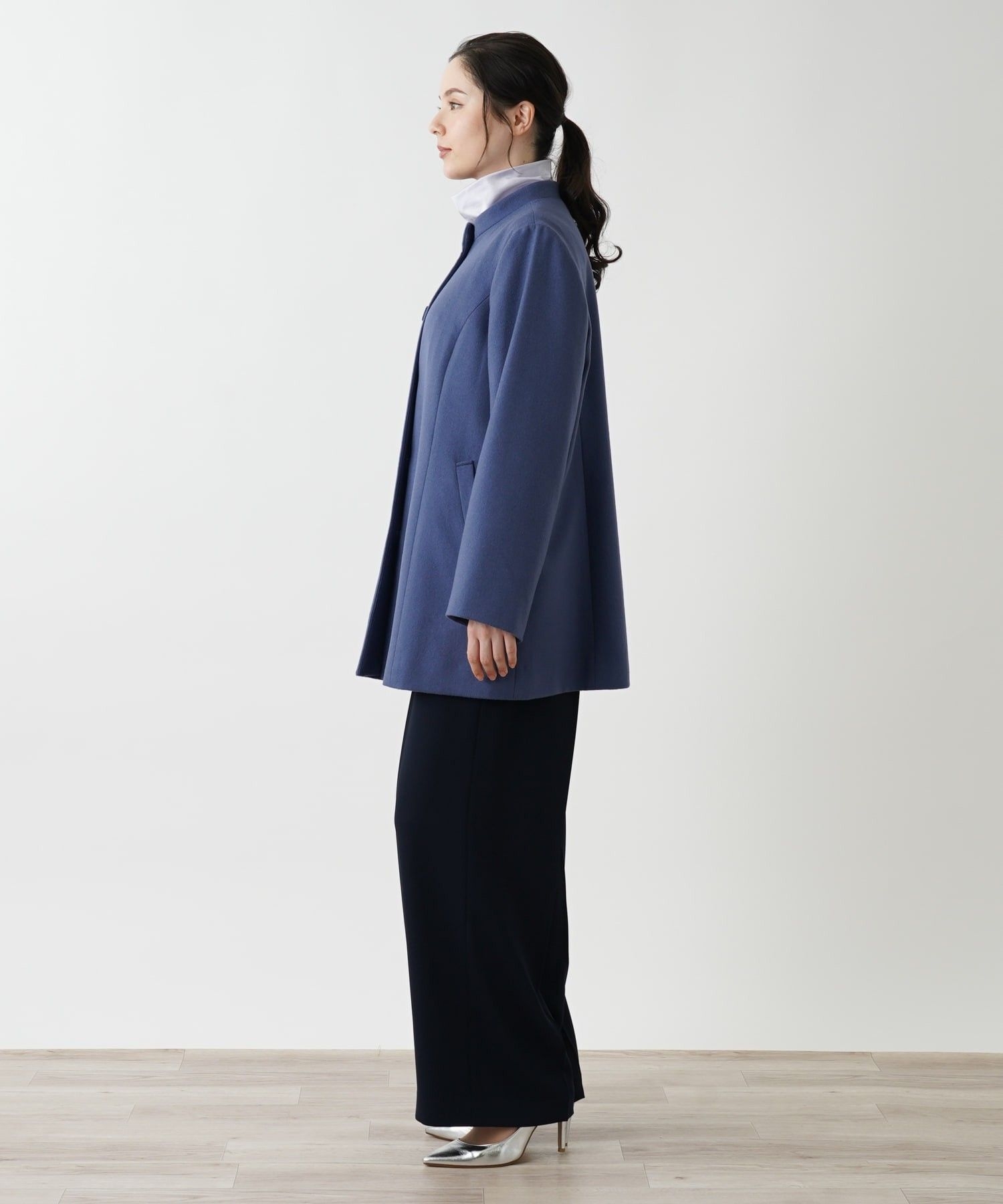 カシミヤスタンドカラーコート【深喜毛織 】|レリアン プラスハウス