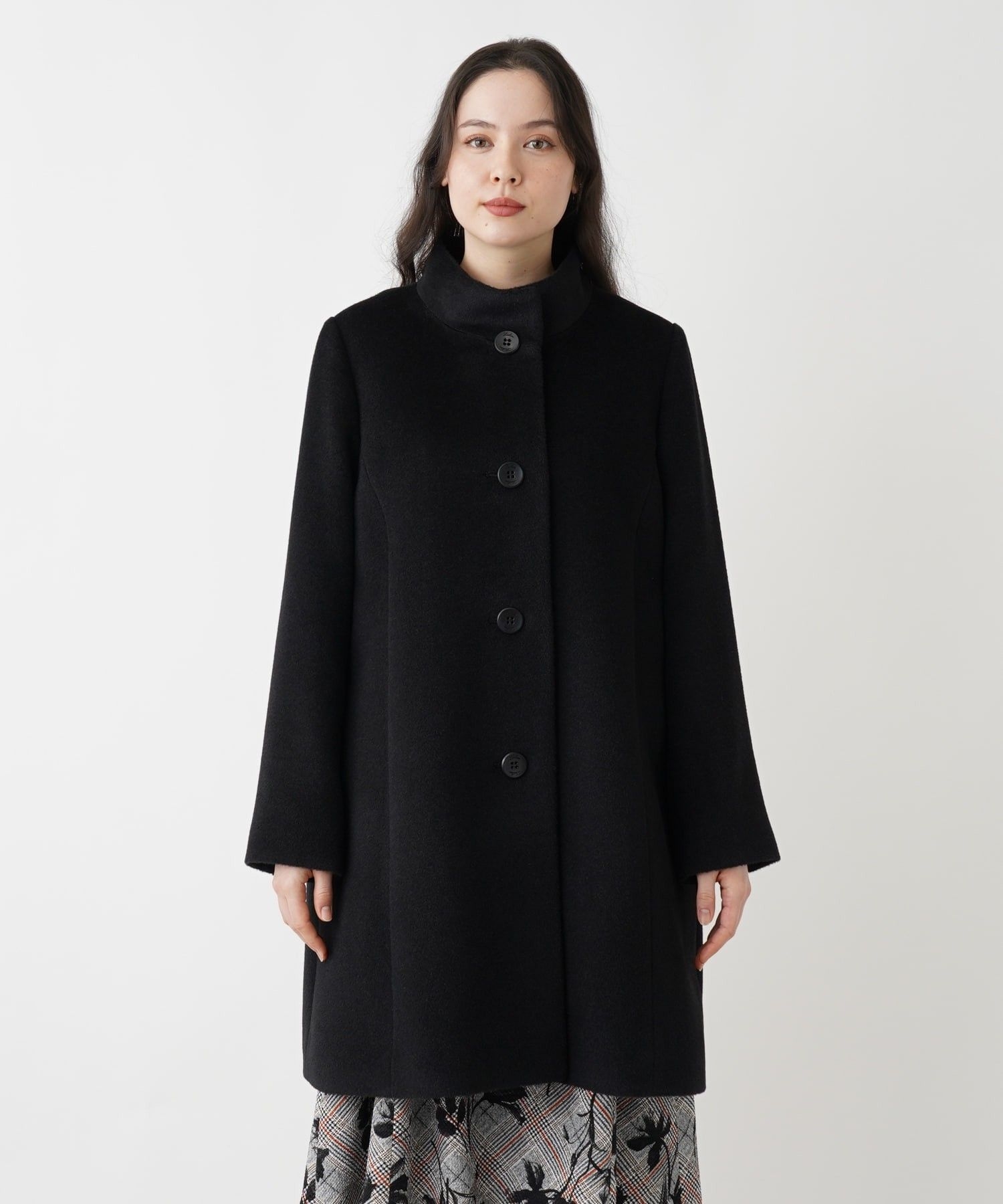 アルパカ混スタンドカラーコート|レリアン プラスハウス | レリアン