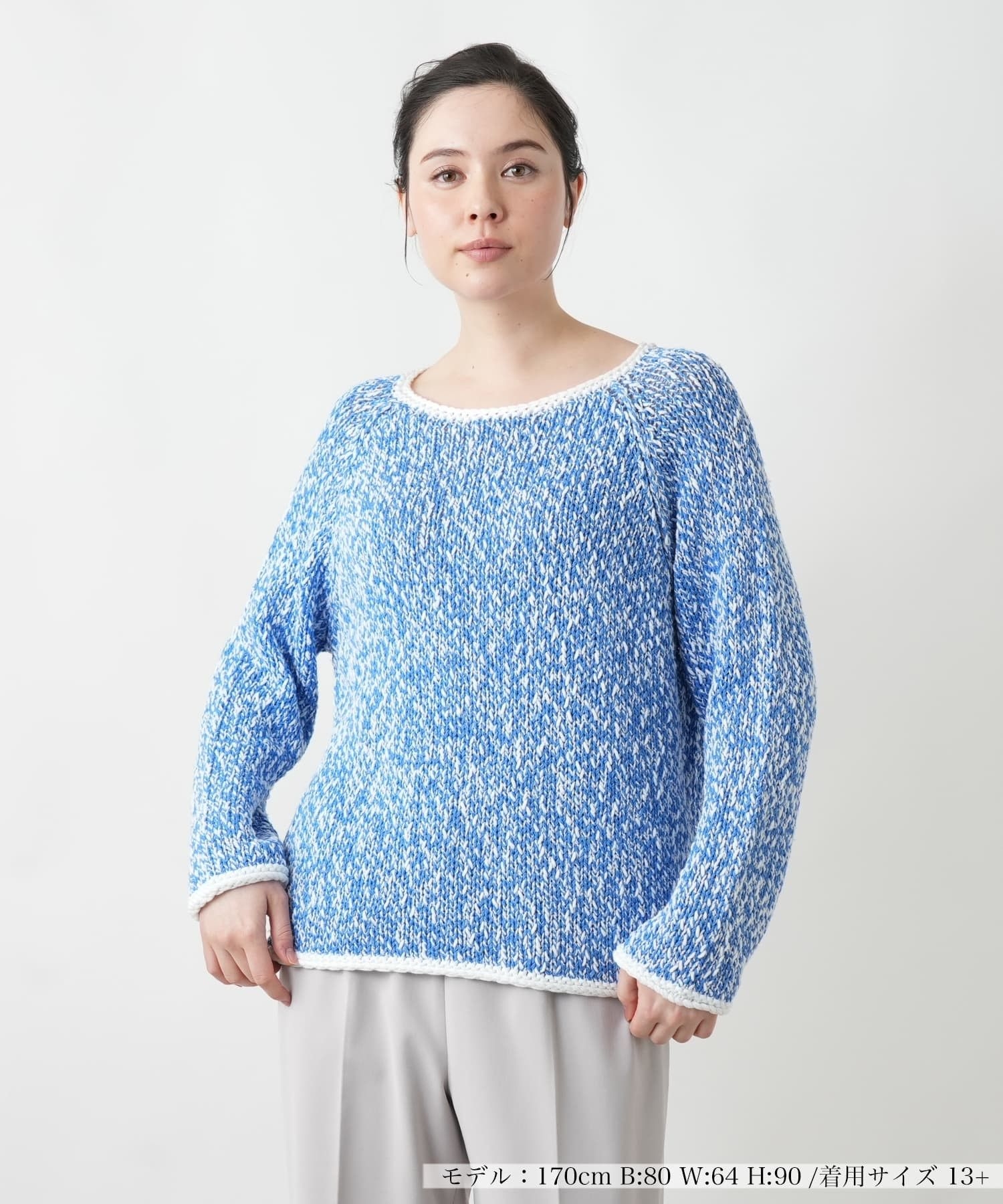 霜降り調クルーネックニット【BARNA】|レリアン プラスハウス