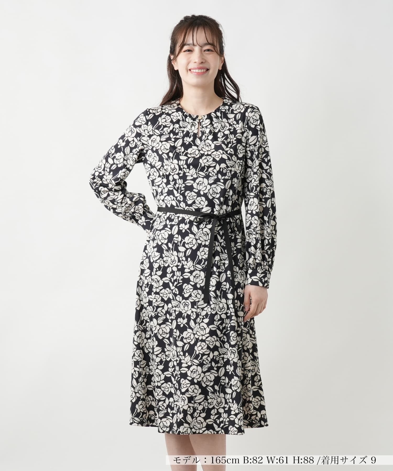 プリントフレアワンピース【ROCHAS Premiere】|レリアン | レリアン