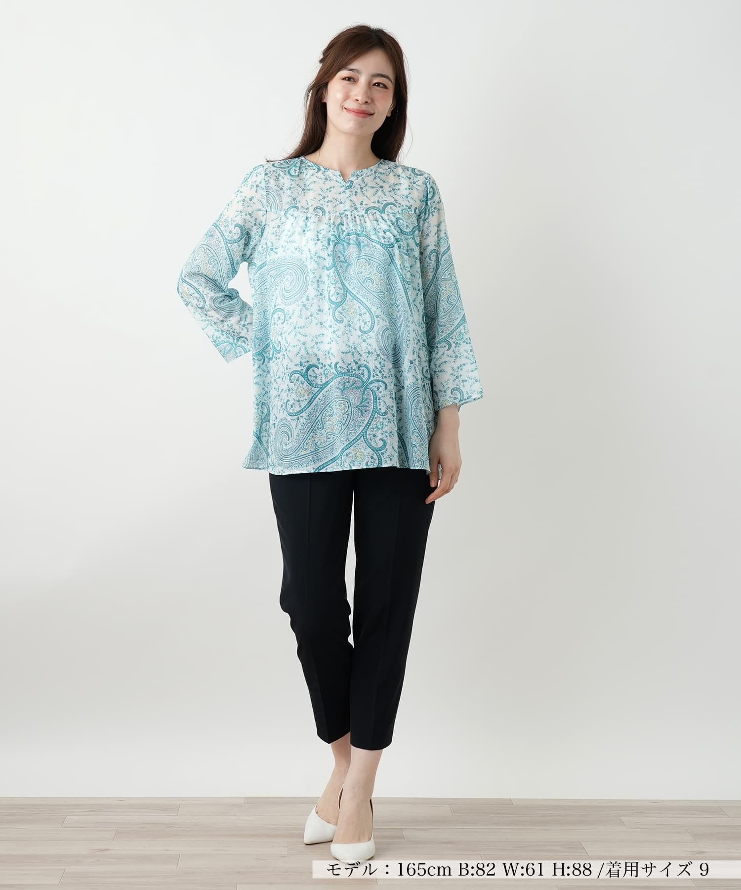 ペイズリー柄キーネックブラウス【ERICA】|レリアン | レリアン公式