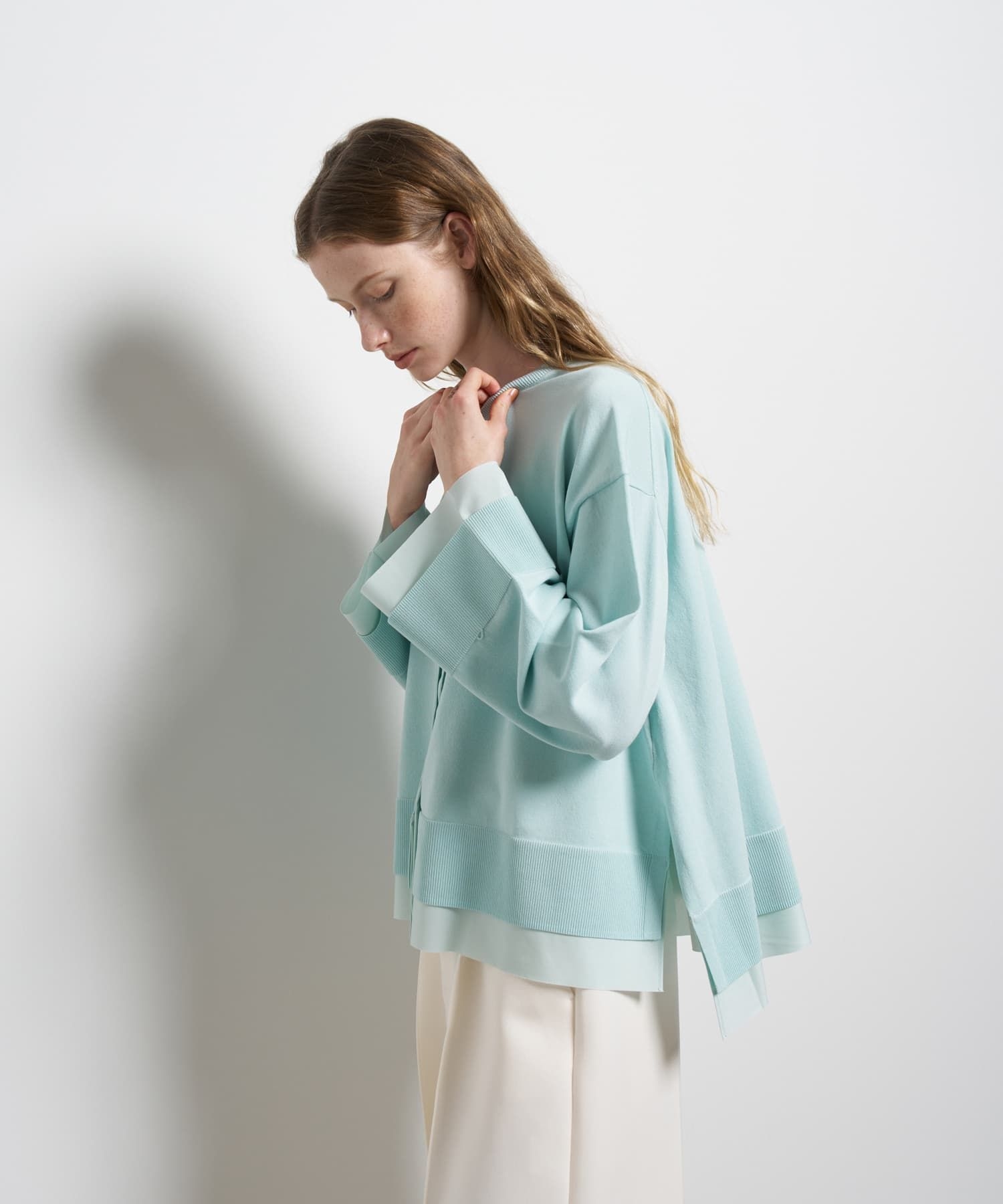 シャツトリムニットコンビカーディガン|LANVIN en Bleu | LANVIN en