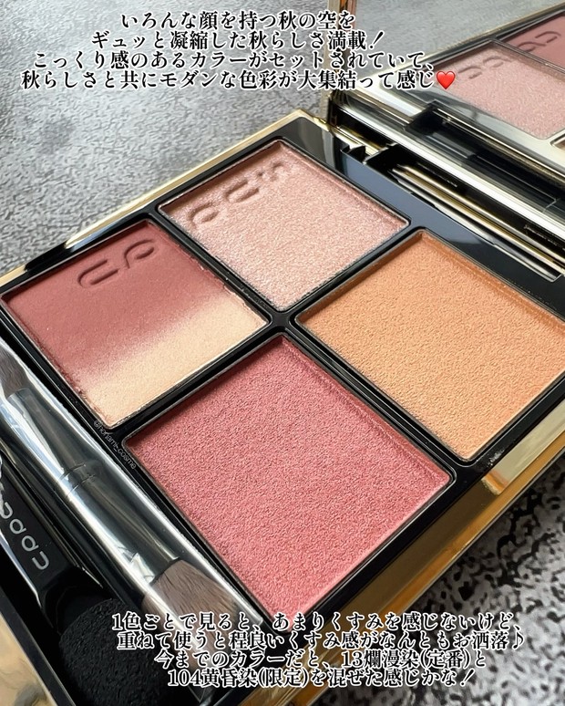 イエベ大優勝な秋カラーパレット】SUQQU(スック)秋コレ2024！秋の茜が