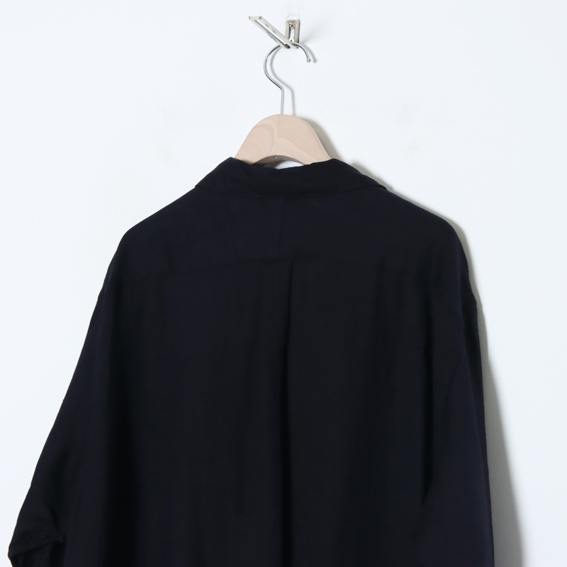 COMOLI (コモリ) リネンツイル 半袖オープンカラーシャツ