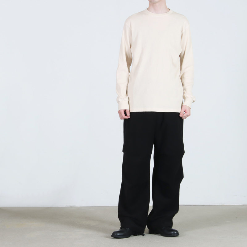 COMOLI (コモリ) コットンカシミヤ ワッフル長袖クルー