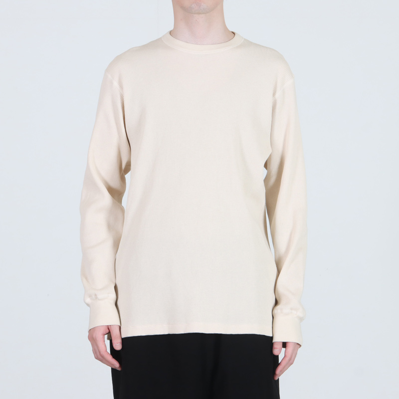 COMOLI (コモリ) コットンカシミヤ ワッフル長袖クルー