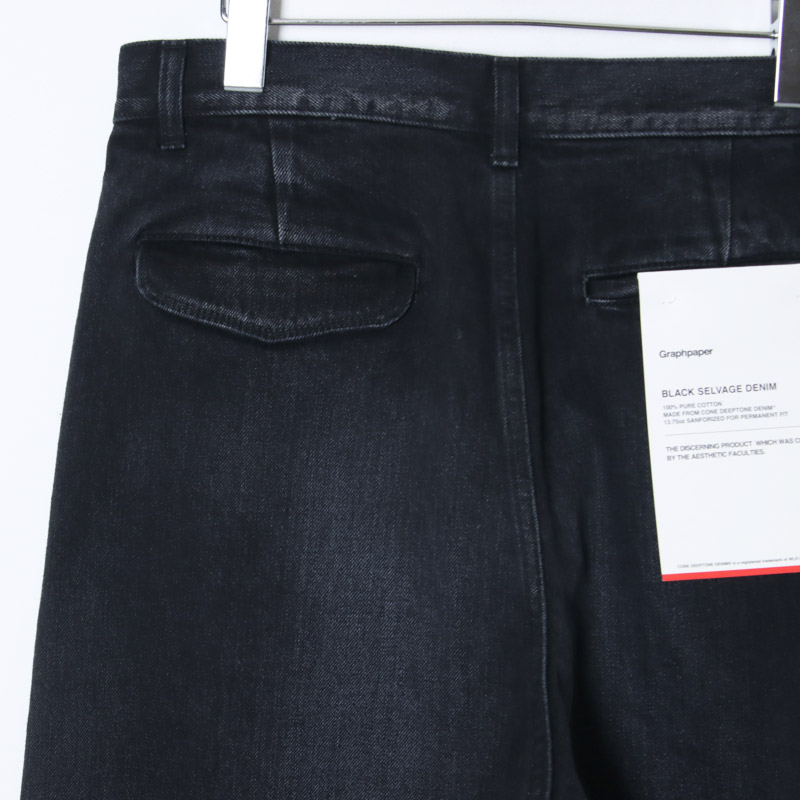 Graphpaper (グラフペーパー) Selvage Denim Two Tuck Pants -DARK
