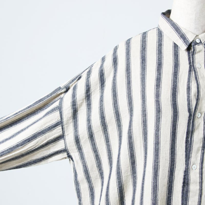 ICHI Antiquites (イチアンティークス) リネンコットンストライプシャツ