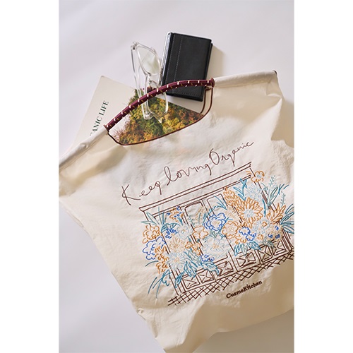 Ball & Chain】Cosme Kitchen Flower エコバックWH ｜バッグ・ポーチ