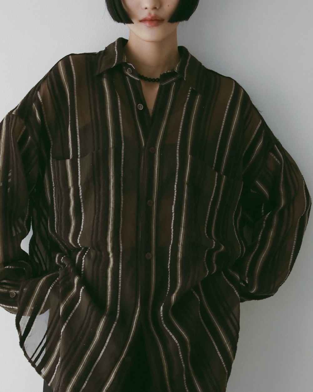 ànuke online store（アンヌーク） / Sheer Stripe ShirtsSheer Stripe