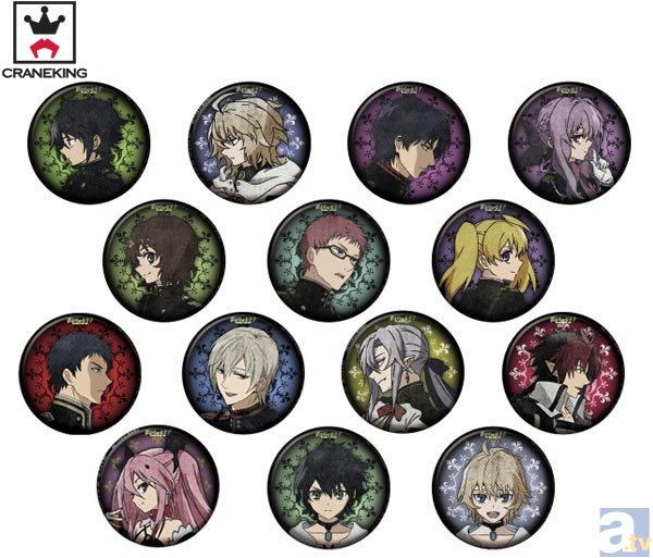 終わりのセラフ』缶バッジ、月鬼ノ組と吸血鬼ラインナップで登場