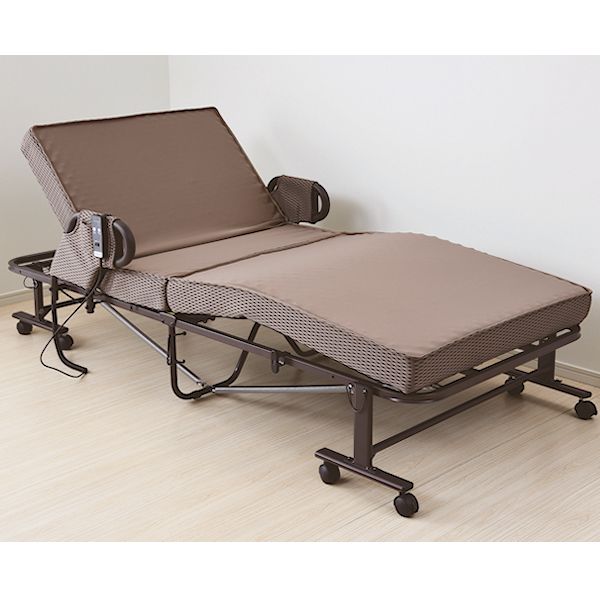 電動折りたたみベッドハイ取っ手付 グレー ELB-7A（GY）S | イオン