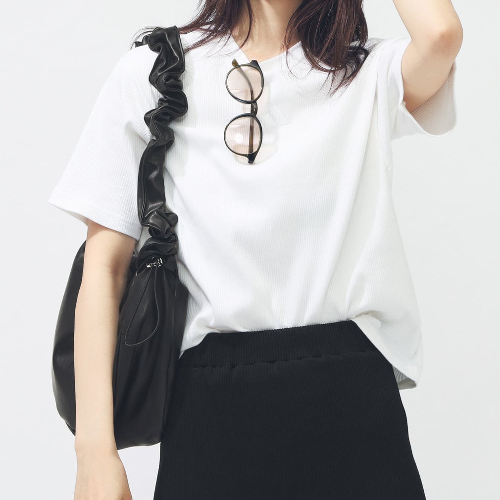 アディダス レディース 半袖Tシャツ W LUX CA クロップド リブTシャツ