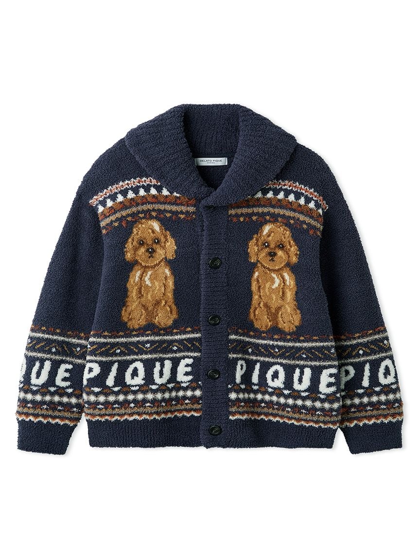 HOMME】 パウダーノルディック DOGジャガードカウチン(カーディガン