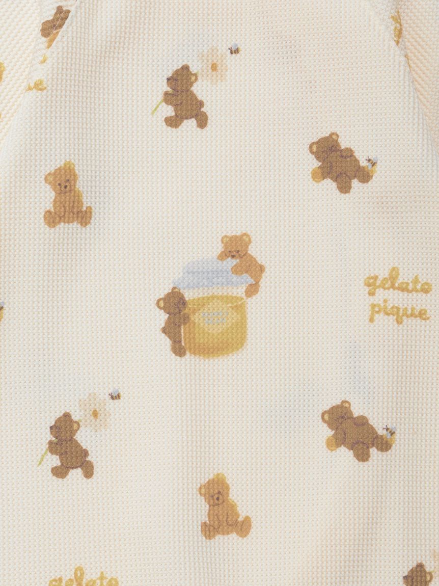 BABY】新生児はちみつベア柄2WAYオール(ロンパース)｜ルームウェア