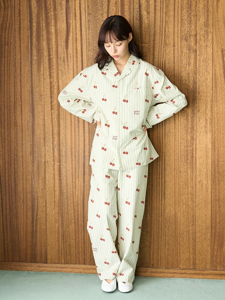 UNISEX】チェリー柄シャツ(トップス)｜ルームウェア・パジャマ通販の