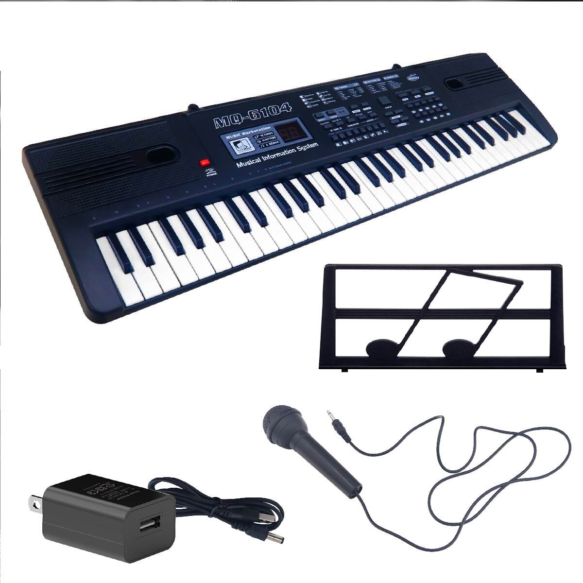 キーボード 61鍵盤 ミニマイク付き 録音 電子キーボード 電子ピアノ