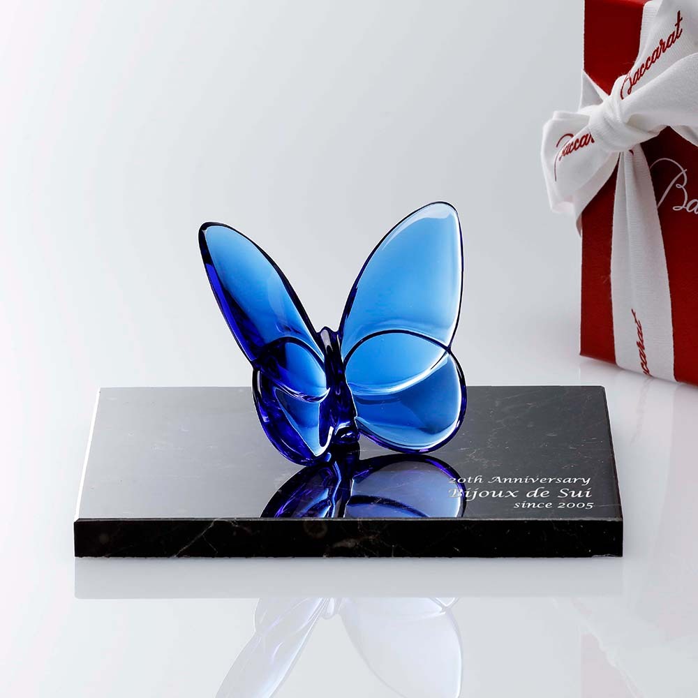 Baccarat ラッキー バタフライ 置物 セット 正規店入荷】【名入れ代込