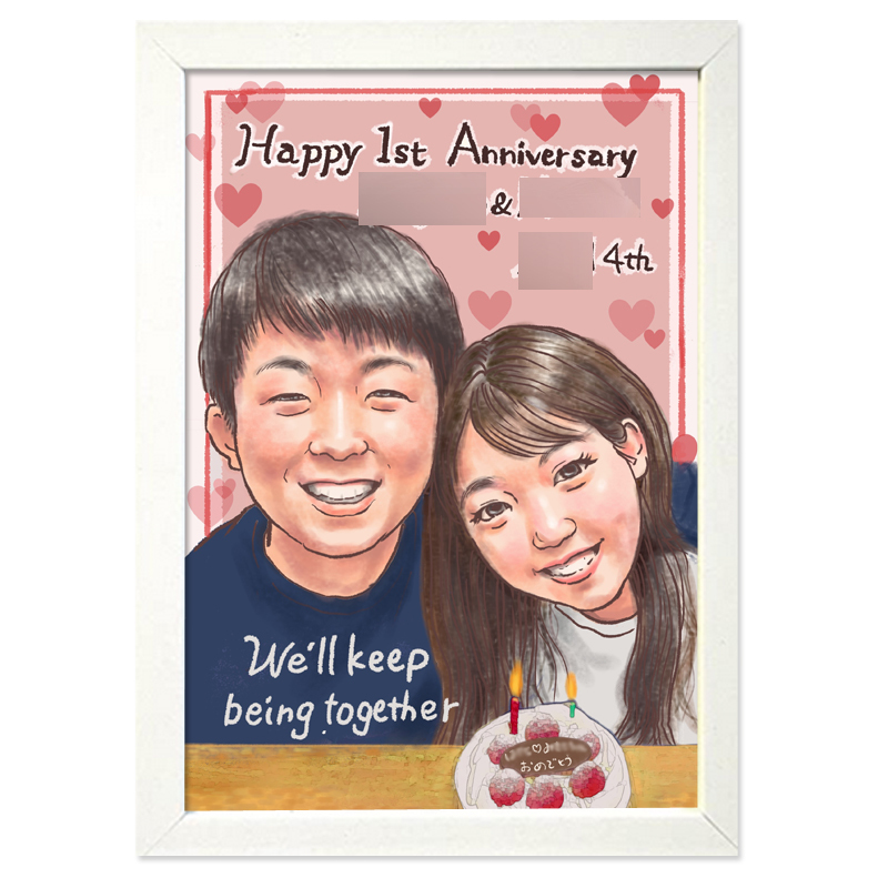 額縁無料 】カップル 記念日 似顔絵 誕生日 ウェルカムボード 結婚式