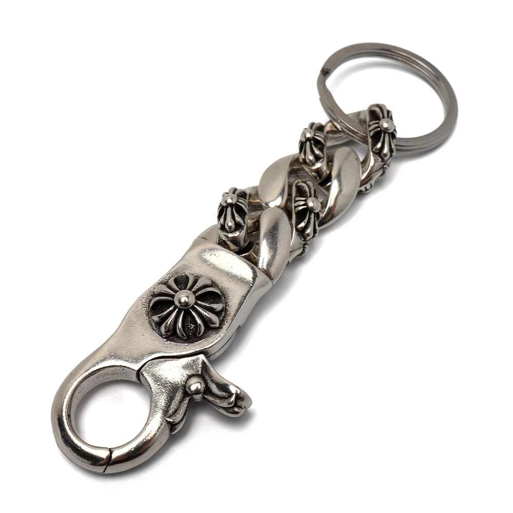 クロスキーリング キーチェーン 喜平チェーン キーホルダー キーフック