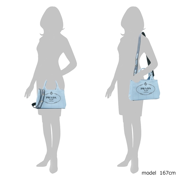 プラダ ハンドバッグ ショルダーバッグ カナパ ブルー レディース