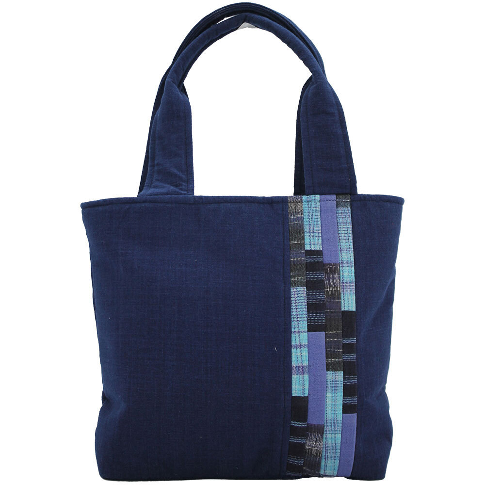 細かい パッチワーク 個性的 手織り ミニ バッグ (347) トートバッグ