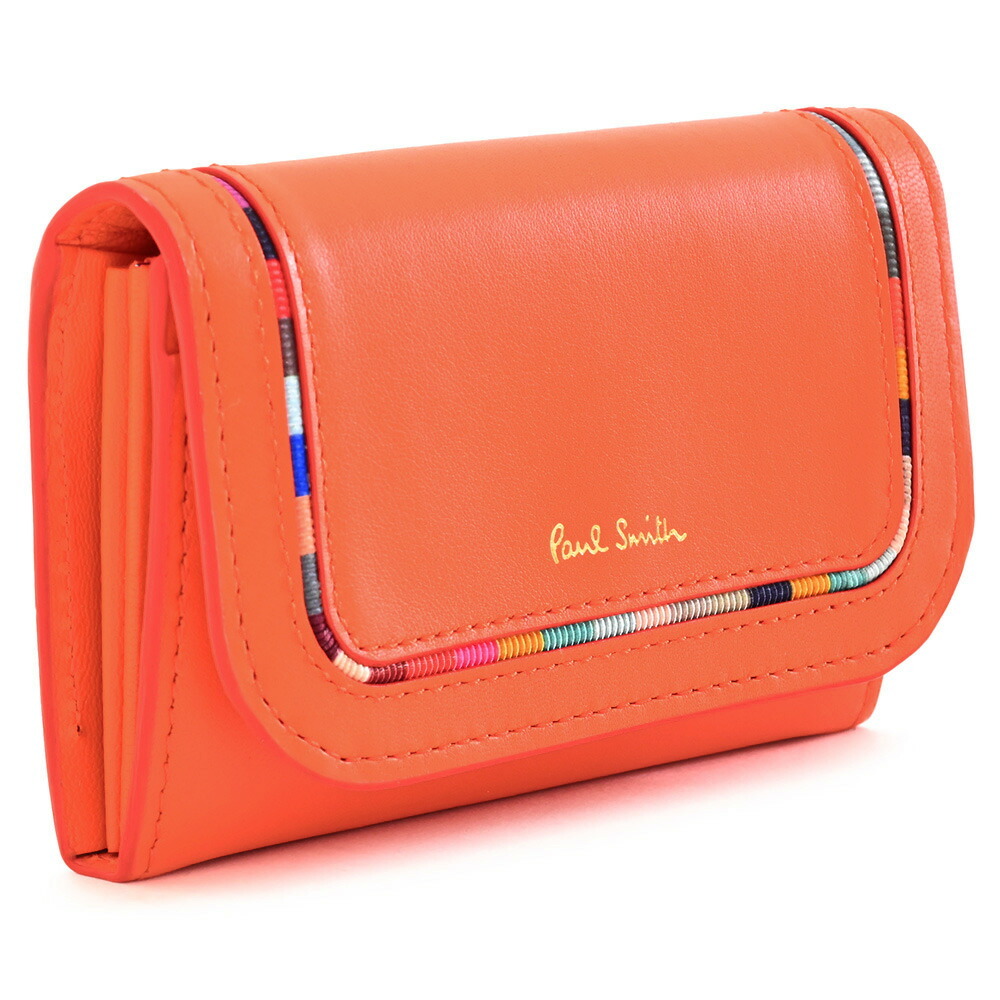 ポールスミス 名刺入れ カードケース ポップレッド(オレンジっぽいお色