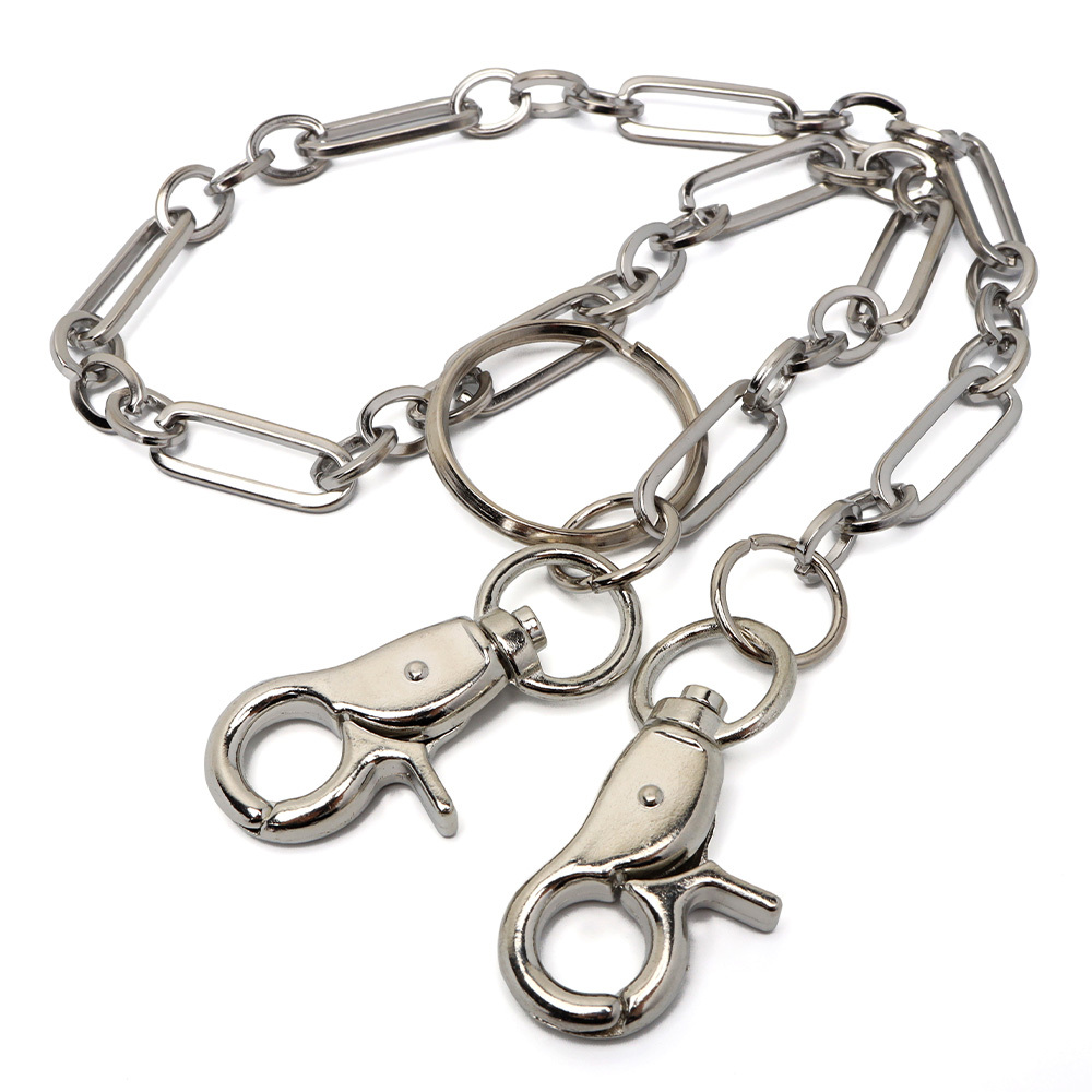 シンプル ウォレットチェーン 財布 フィガロチェーン フラットチェーン