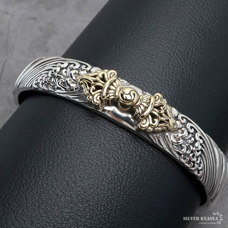 シルバー925 バングル メンズ 腕輪 三鈷杵 五鈷杵 シルバーバングル 銀