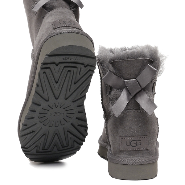 アグ ブーツ ミニ ベイリー ボウ ムートンブーツ グレー レディース