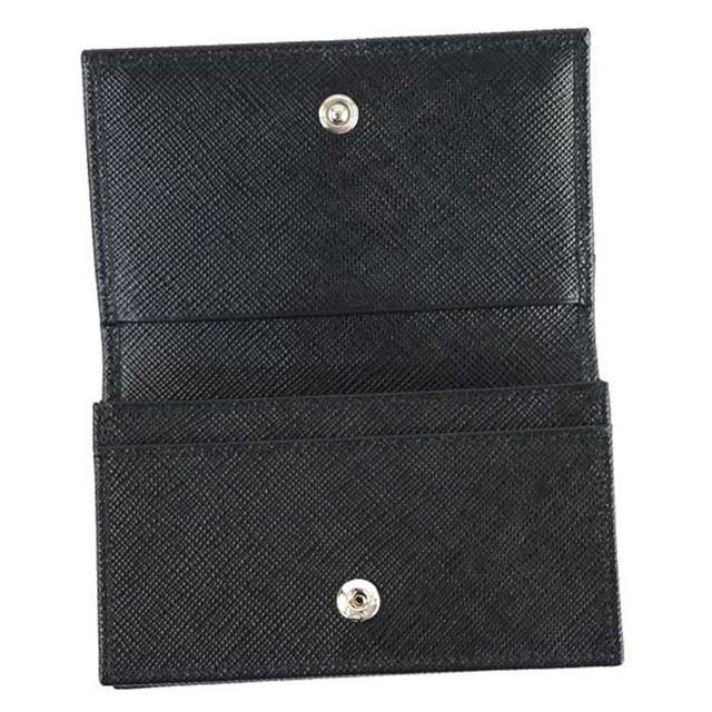 新品]PRADA ブラックレザー 名刺入れ プラダ サフィアーノ SAFFIANO