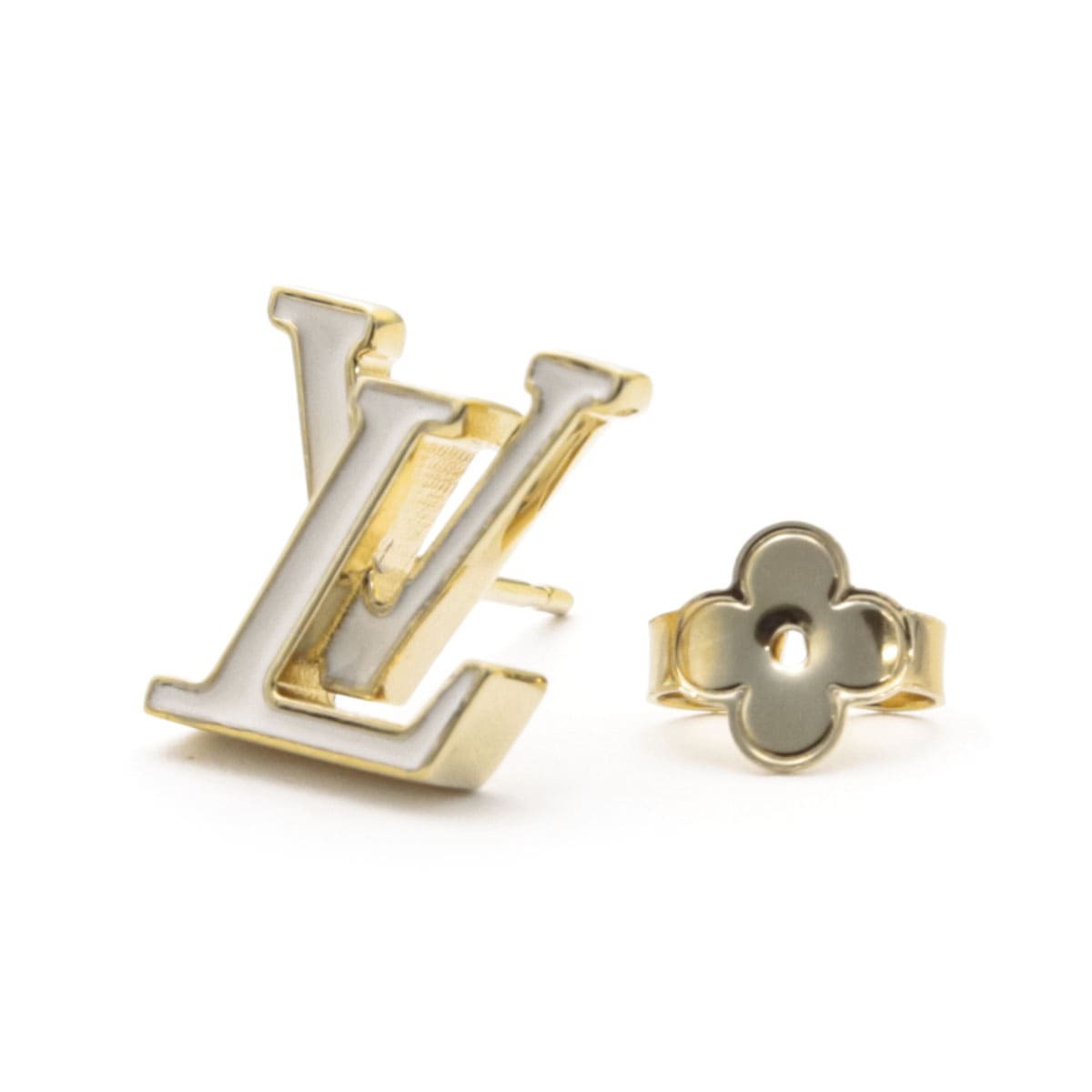 ルイヴィトン ピアス LV アイコニック エナメル M01090 ホワイト LV