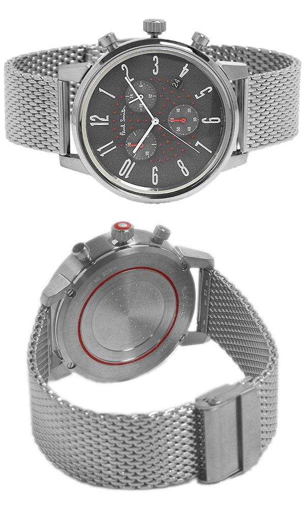 ポールスミス 腕時計 メンズ クロノグラフ ステンレス メッシュベルト