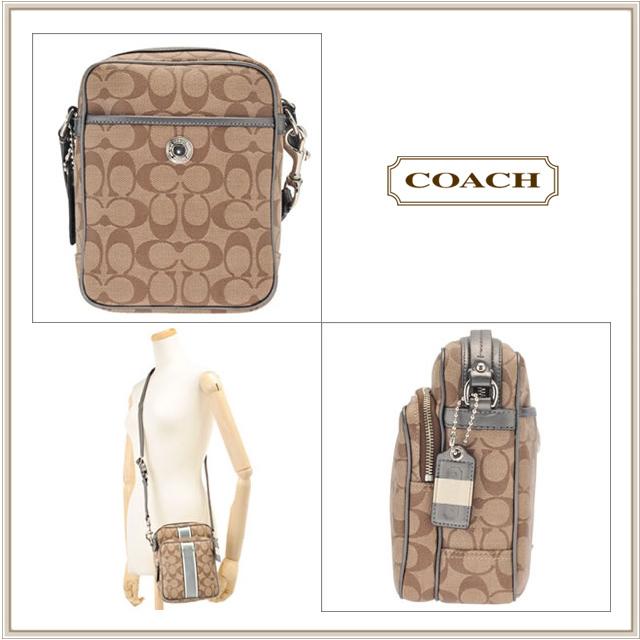 コーチ ショルダーバッグ 斜めがけ ポシェット ヘリテージストライプ