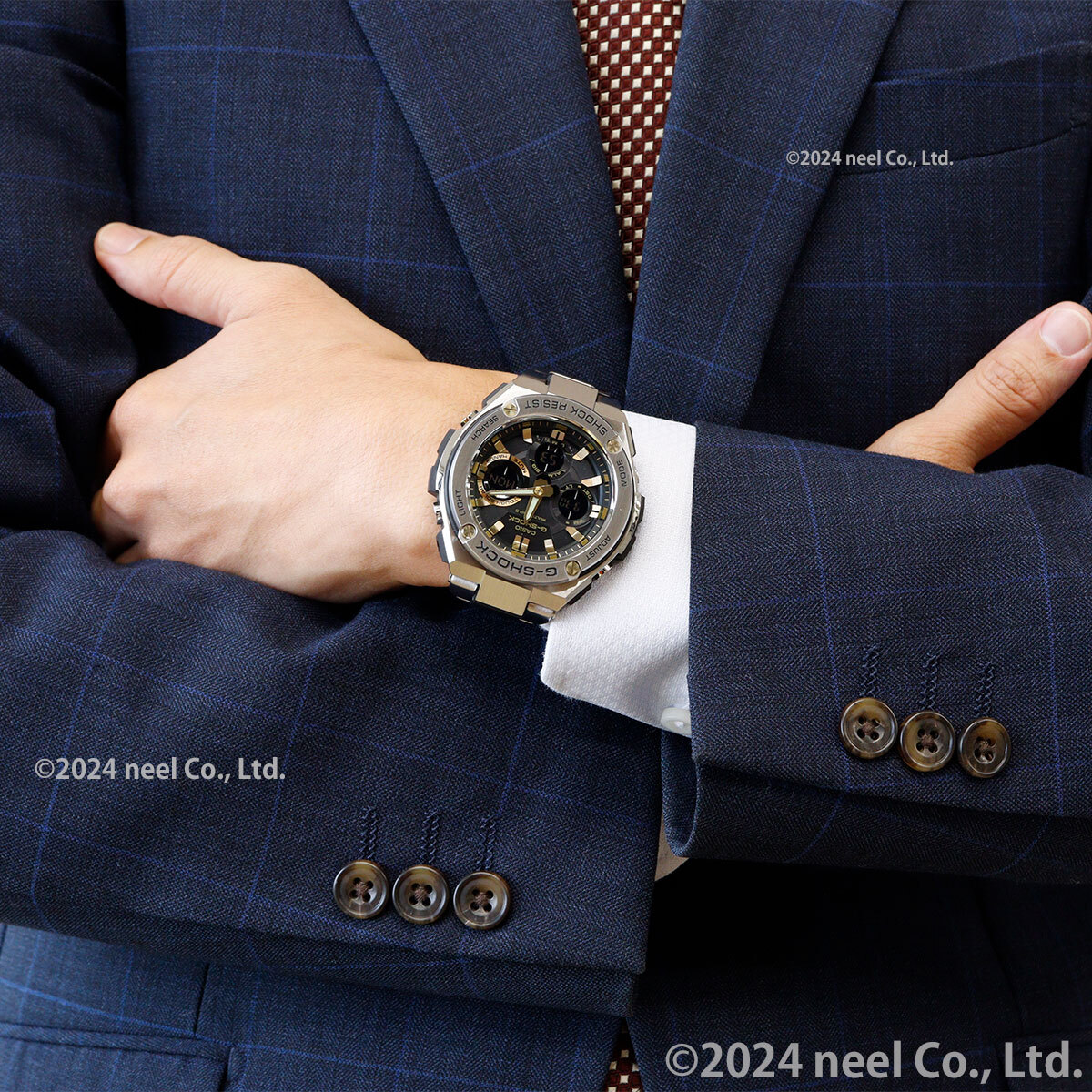 G-SHOCK 電波 ソーラー 電波時計 ブラック×ゴールド G-STEEL カシオ G