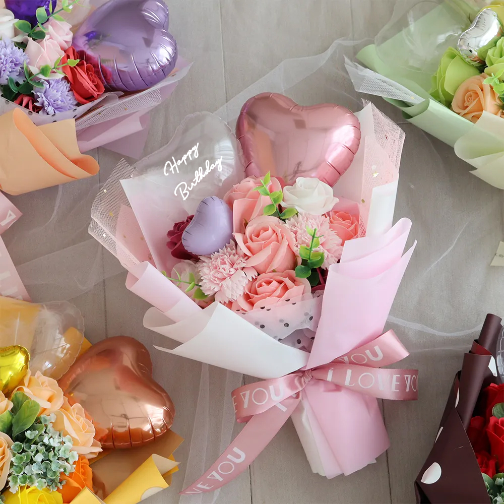 ソープフラワー ピッコロバルーンブーケ | 卒業式 花束 プレゼント