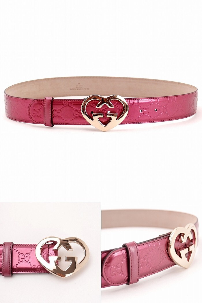 グッチ ベルト レディース GUCCI グッチシマ ハート GG バックル