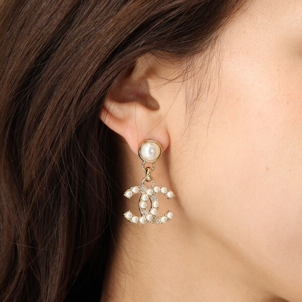 シャネル ピアス ココマーク CCマーク ドロップピアス ゴールド