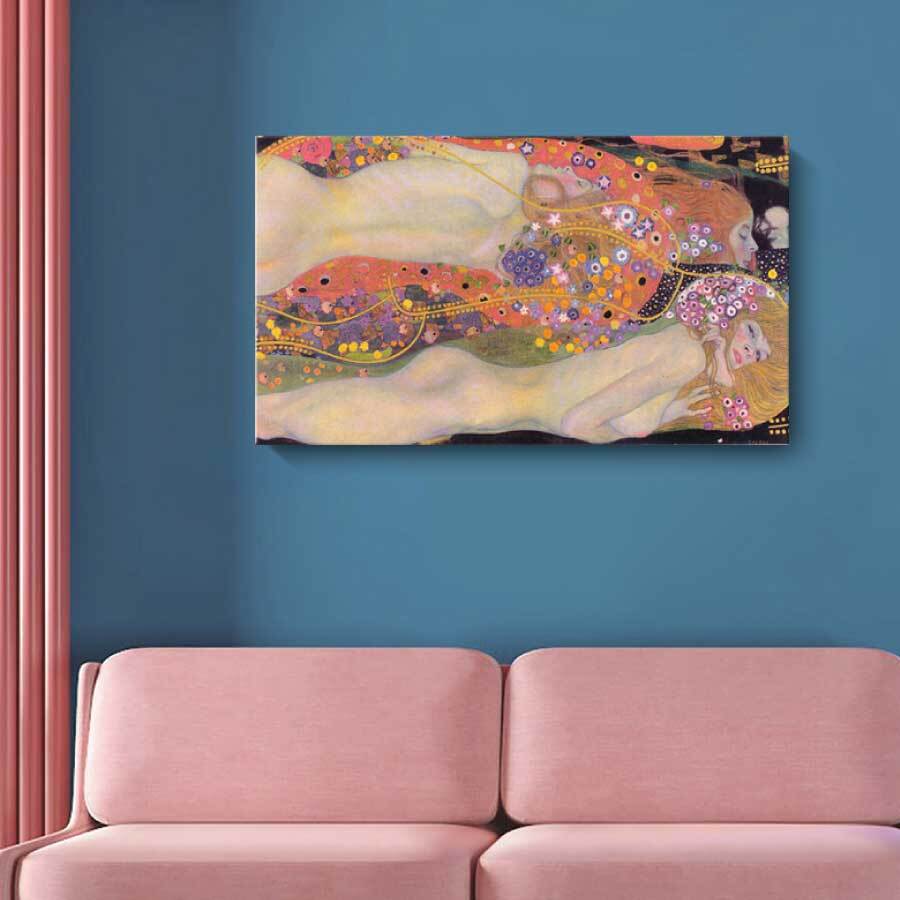 グスタフ クリムト 水蛇II 名画 70cm×40cm インテリア 装飾 油絵