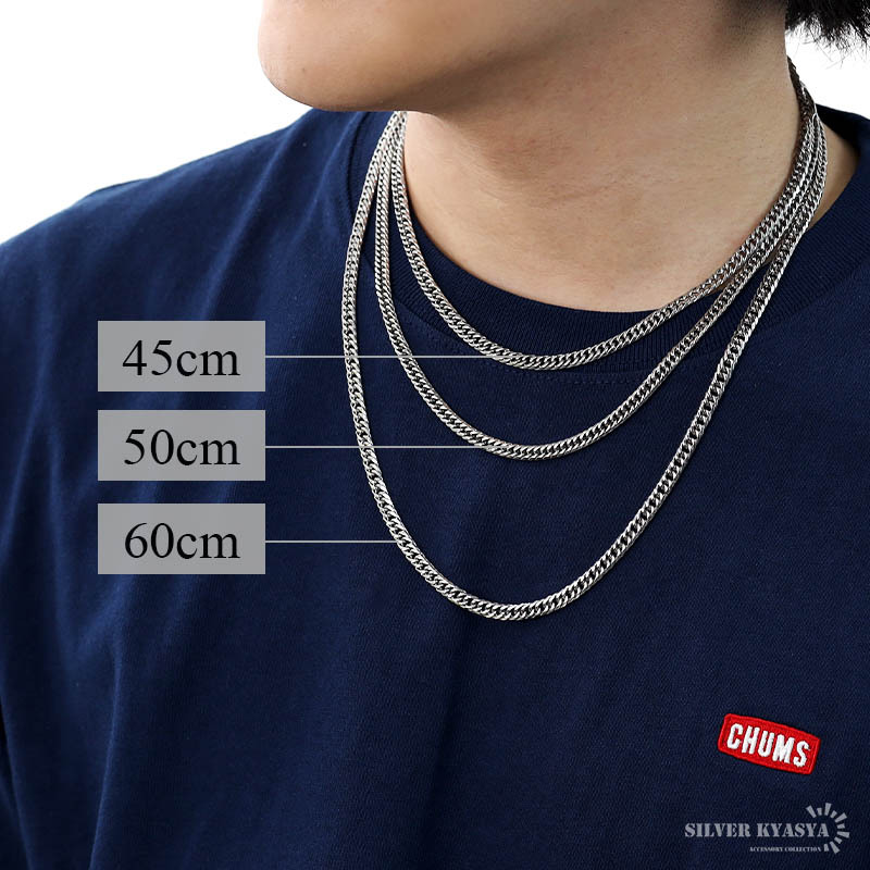 馬蹄ネックレス メンズ 6面カット ダブル喜平 チェーン ネックレス