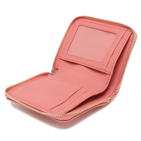 コーチ アウトレット 二つ折り財布 シグネチャー ミニ財布 ピンク