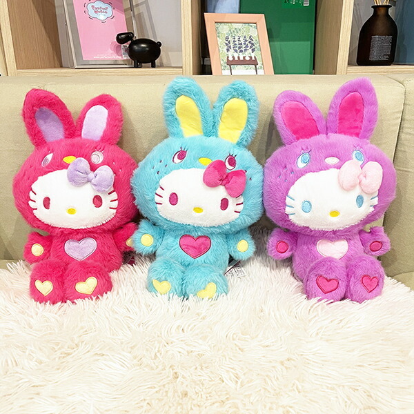 サンリオ ハローキティ ぬいぐるみ カラフルバニー S パープル